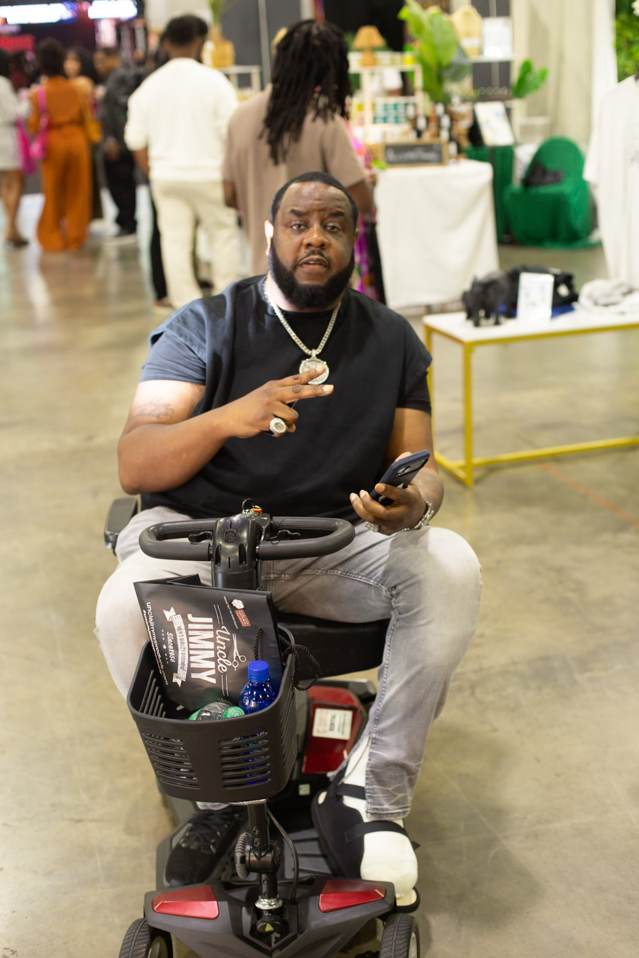 Celebrity portrait — artist posted up at the event