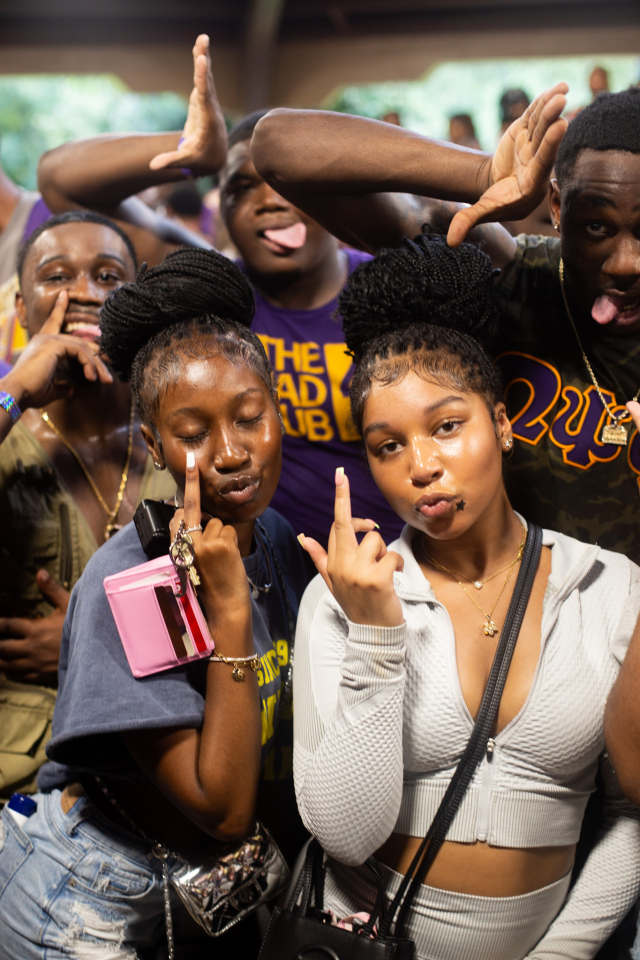 HBCU day party — the crowd throwing up the Ques' hooks